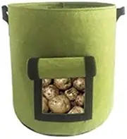 Potato Grow Planter Container Bag Pouch Root Plant Growing Pot Side Window GN (10 Gallon, Green)