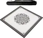 Square Mahjong Mat with Black Carrying Bag, Thick Mute Table Cover, Table Mat for Mahjong, Paigow, Poker, Card and Board Games,Grey (100 cm/39.37 in)