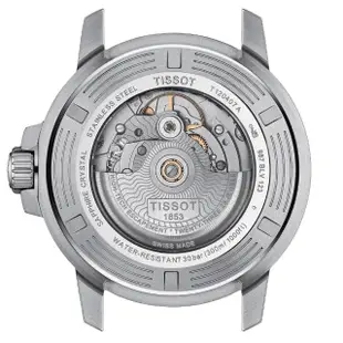 【TISSOT 天梭】官方授權 Seastar 海星陶瓷表圈300米潛水機械錶-43mm 母親節(T1204071104103)