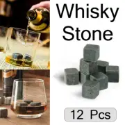 12Pcs Ideal Home Whisky Rocks with Plastic Storage Bag Ice Cubes
