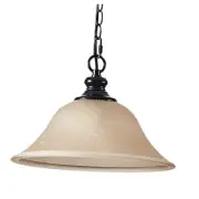Mini Amber Glass Pendant Light with Chain in Matte Black Finish 12" D Retro