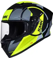 SMK Stellar Faro, full face helmet , color: Matt Black/Grey/Neon-Yellow , size: XXL