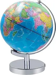 Illuminated World Globe for Kids - Educational 2 in 1 Interactive Earth Map With Stand, Built-in LED Night Light and Constellation View - 8 Inch Learning Toy