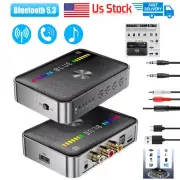 Wireless USB Bluetooth 5.3 Audio Transmitter Receiver Adapter 3.5mm For TV Car