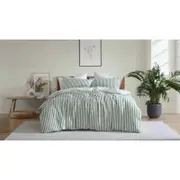 Ardor Boudoir Double Frankie Stripe Quilt Cover Set Sage