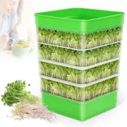 4-Tier Seed Sprouter Kit, Stackable Growing Trays for Bean and Micro Green Seeds