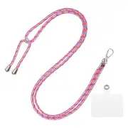 Phone Lanyard Adjustable Neck Lanyard with Transparent Patch Orange Purple Blue