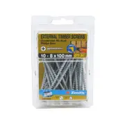 Zenith 10 - 8 x 100mm Galvanised Countersunk Rib Head Timber Screws - 50 Pack