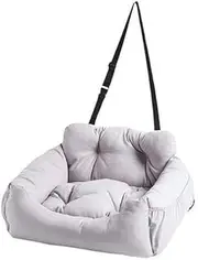 Furbulous Dog Car Seats for Small Medium Dogs Under 14kg, Puppy Safety Car Seat, Pet Booster Seat with Storage Pocket and Clip-On Safety Leash for Small Dogs or Cats Light Grey Medium - Light Grey