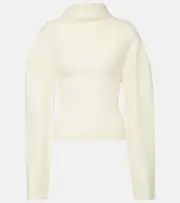[The Row] The Row Enoch asymmetric wool turtleneck sweater AU 14 white