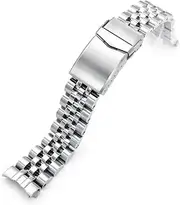 [MiLTAT] 20mm Angus-JUB Watch Band compatible with Seiko Cocktail SRPB41 SSA345 SSA341 V-Clasp 2-Tone Polished