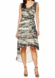 $284 Religion Womens Black White Sleeveless Scoop Neck Tie Waist Maxi Dress Sz S