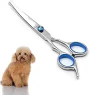 Dog Grooming Scissors Stainless Steel Curved Pet Hair Cutting Trimming Scissor with Safety Round Tip for Pet Dog Cat