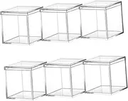 Hoement 6Pcs Boxes Clear Acrylic Square Candy Boxes for Storing Accessories Multi Functional Transparent Containers for Durable and Lightweight Design