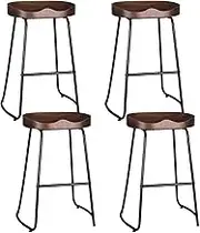Artiss Bar Stools Stool Set of 4 Kitchen Counter Barstools Dining Chair Chairs Vintage Industrial Style in 65cm Seat Height Floor for Home Bar Dining Room Cafe Outdoor Indoor