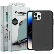 For Apple iPhone 15 Plus Triangle Shockproof Case Heavy Duty Rugged Bumper Anti Knock Phone Back Cover (Black)