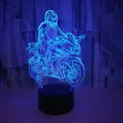 3D Motorcycle Night Light 7 Color Change LED Desk Lamp Touch Room Decor Gift k