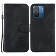 Leather Phone Case For Xiaomi Redmi 12c 4g Stand Wallet Tiger Pattern Imprinted Cover