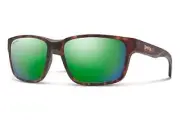 Smith Basecamp Square Sunglasses Matte Tortoise/ChromaPop Polarized Green Mirror