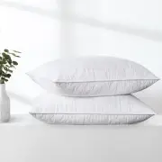 Quilted Goose Feather, Set of 2 White, Standard Queen Pillow