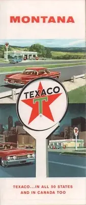 1961 Texaco Road Map: Montana NOS