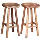 Bar Stools 2 pcs Solid Acacia Wood