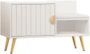 Artiss Shoe Cabinet Bench, Shoe Rack Storage Cabinet with Cushion Padded Seat for Entryway, Hallway & Bedroom, 80 x 46 x 30cm, White