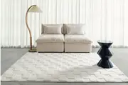 Ambra Ivory Checkered Rug