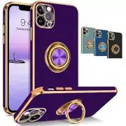 For iPhone 11 12 13 14 15 Pro Max Shockproof Ring Stand Heavy Duty Case Cover