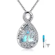 YFN Tree of Life Urn Necklace for Ashes Sterling Silver Moonstone Tree of Lif...