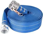 Pool Backwash Hose,PVC Lay Flat Discharge Hose,Backwash Hose for Swimming Pools, Heavy Duty Reinforced Pool Drain Hose with Camlock C and E Fittings (1.5" ID x 100 FT)