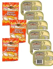 6 Brunswick Sardines In Soya Oil 3 Excelsior Water Crackers