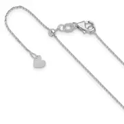 22 Inch 14K White Gold Adjustable 1mm D/C Cable Chain