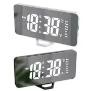 Modern Bedsides Digital Clock with LED Display USB Power Desktop Alarm Alarm