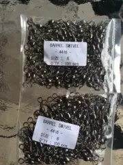 200 X Swivels Size 6 Black Barrel Swivels Made In Korea