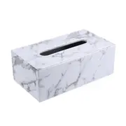 Marbled Leather Tissue Box Square Paper Towel Holder Desktop Napkin Storage Container for Home Hotel