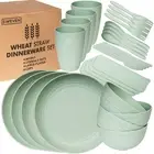 Wheat Straw Dinnerware Sets | Unbreakable Dinnerware Sets | Dishwasher Microw...