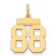 14k Yellow Gold Small Polished Number 88 Charm