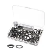 Grommet Kit 50 Set 14mmx22mm Dia Copper Grommets Eyelets with Tools, Dim Grey