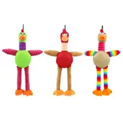3x Squeaky Soft Plush Dog Chew Toy Interactive Turkey Doll Pet Puppy Training
