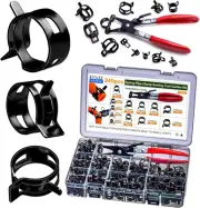 340Pcs Spring Pipe Clamps, with Spring Pipe Clamp Tools, 12 Sizes 6-22Mm Spring