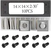 14mm Carbide Inserts Cutters Knives Square Straight 14mm x 14 x 2mm with Screws for Grizzly T21348 and Woodworking Spiral Helical Planer Head 10pcs