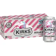Kirks Creaming Soda Sugar Free Soda Soft Drink Multipack Cans 375mL x 10 pack