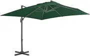 vidaXL Cantilever Umbrella Canopy Outdoor Sunshade Garden Pool Patio Beach Shield Terrace Parasol with Aluminium Pole 400x300cm Green