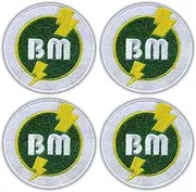 [Patchion] Set of Four - Best Man (White) - Black VeIcro/Hook and Loop Backing - Embroidered Patch/Badge/Emblem