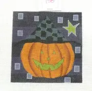 Ditto Halloween Pumpkin Handpainted Needlepoint Canvas