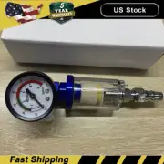 1/4" Spray Gun & In-Line Water Trap Filter Tool Air Pressure Regulator Gauge tes