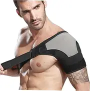 NOLITOY Shoulder Support Adjustable Straps Breathable Shoulder Pad for Men (grey Left)