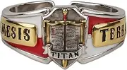 [Starforged] Warhammer 40K Space Marine Grey Knight Kaldor Draigo Oath ring Men's Gift, one size, Sterling silver, 24K Gold Plate, No Gemstone