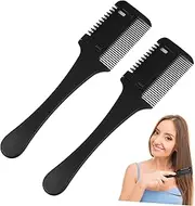 LRXIYODE 2Pcs Hair Cutter Comb Double Sided Thinning Razor Comb for DIY Hair Styling Cutting Suitable for All Hair Types Safe Razor Protection for Professional and Home